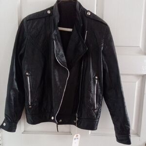 Vintage Canadian Union Label Back Leather Jacket